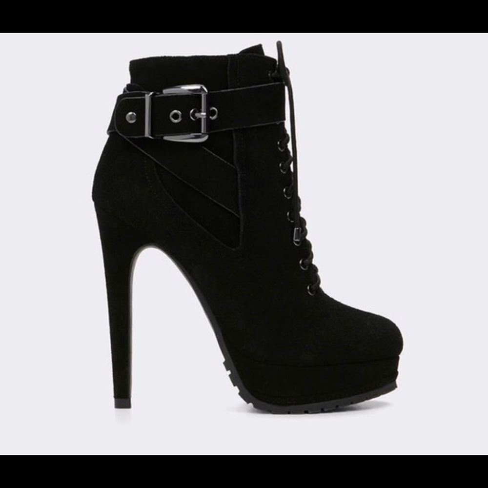 Aldo black platform boot.
